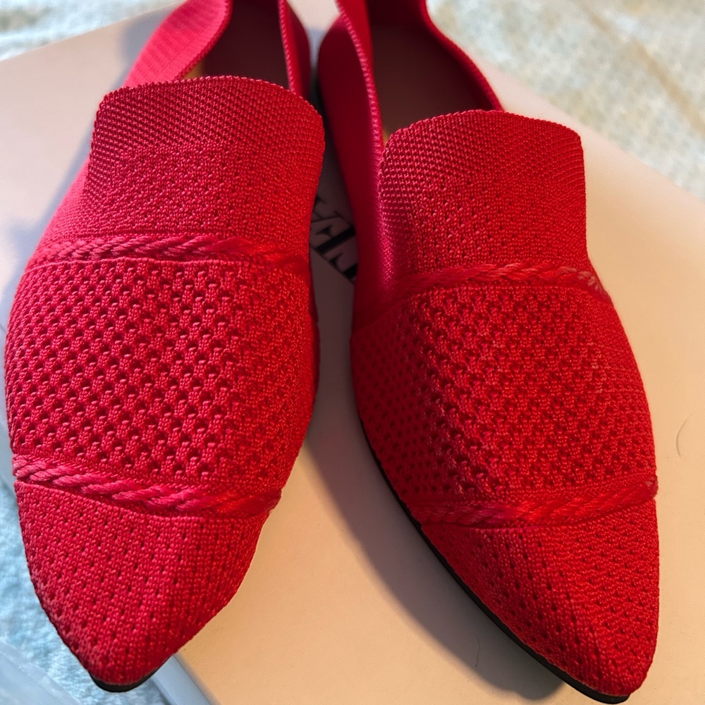 Rothy's Red Knit Flats